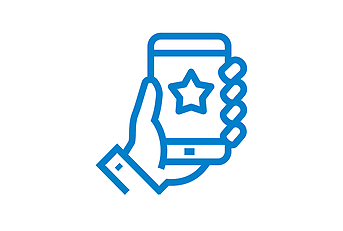 Icon hand with smartphone