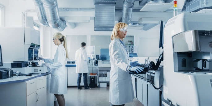Two women in a lab